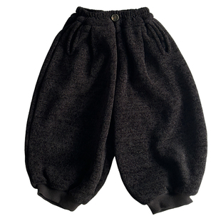 男童加绒裤子宝宝灯笼裤2025秋冬季新款儿童哈伦裤韩版宽松童装潮