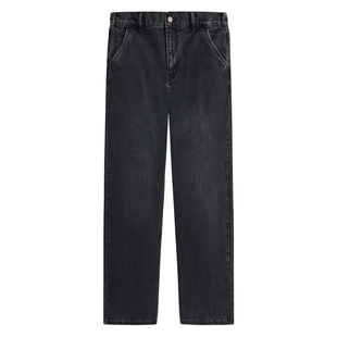 MODE COMMUTER | MC柔软透气半橡筋腰直插袋阔腿型梭织牛仔长裤