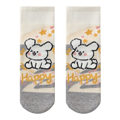 卡通图案小狗无骨女短袜