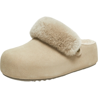 TATA他她女鞋2025勃肯鞋外穿厚底保暖包头外穿半拖鞋字YXC01DH5