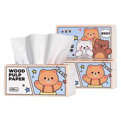 漫花小蛮熊系列抽纸加厚柔软不掉屑原生木浆家用卫生纸巾整箱囤货