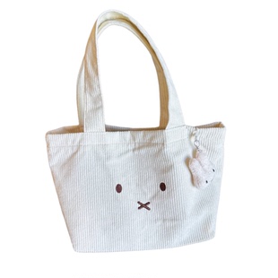 米菲兔灯芯绒手提包可爱刺绣少女心百搭收纳包上班通勤便携手拎包