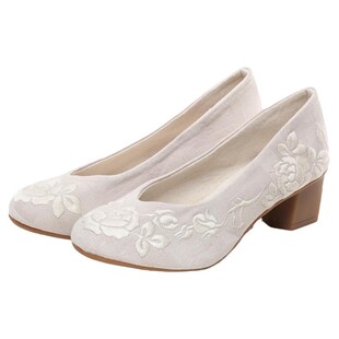 春秋配旗袍的鞋复古布鞋老北京绣花鞋高跟单鞋汉服鞋古风茶服鞋子