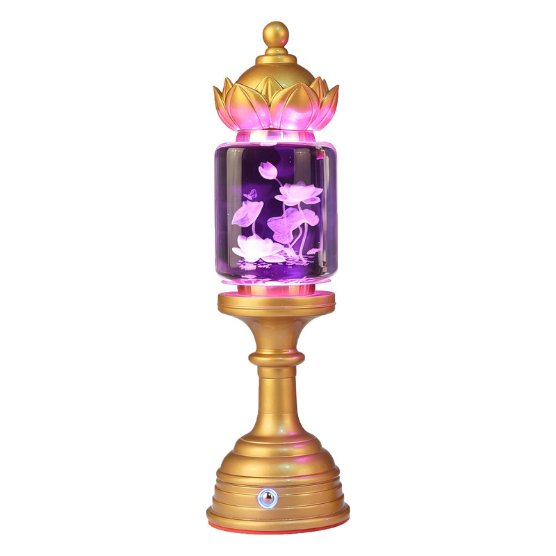 七彩莲花灯LED供佛灯佛堂长明灯