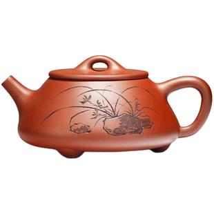 名壶秋月宜兴紫砂壶名家许小亚全手工壶原矿红皮龙子冶石瓢壶紫砂