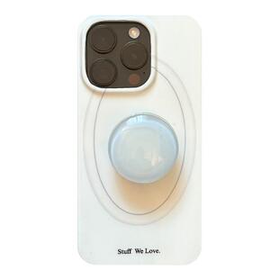 由里公园ins简约冷淡风线条蓝色晕染支架适用16pro苹果16ProMax手机壳iPhone16全包12新款14Promax保护套15女