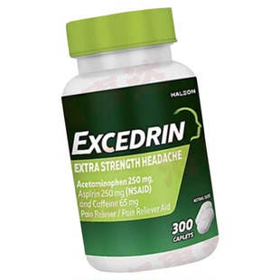 美国Excedrin埃克塞德林止痛片加强型偏头痛成人发烧感冒退烧药