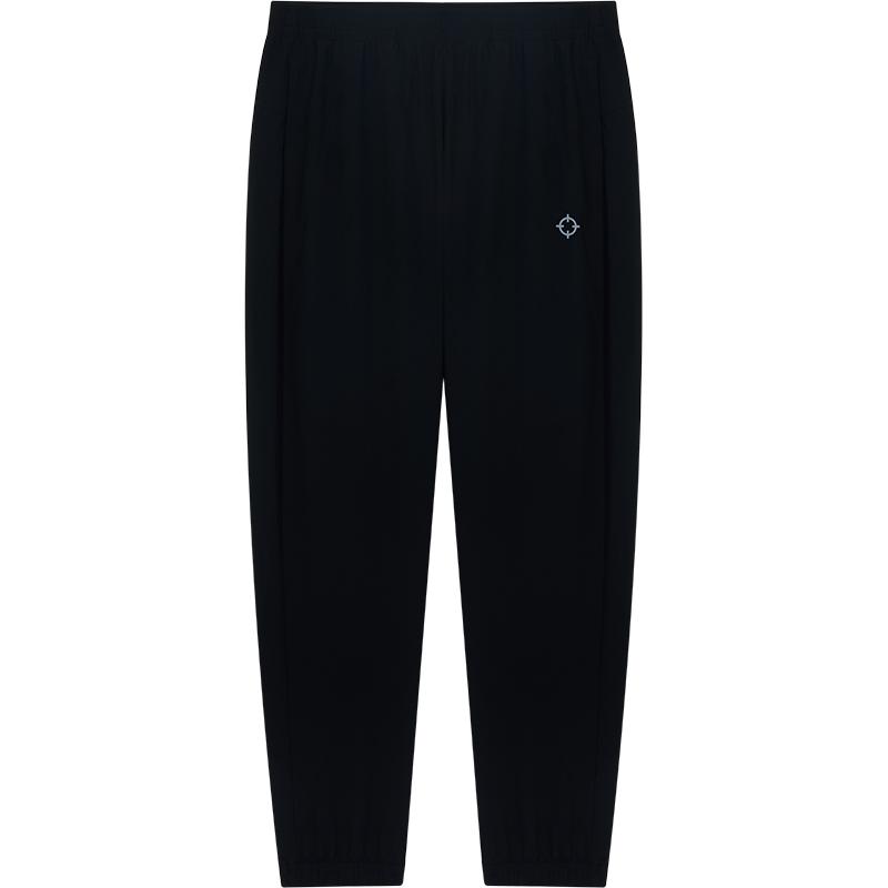 准者速干运动裤子男士夏季梭织冰丝长裤透气篮球训练黑色束脚卫裤