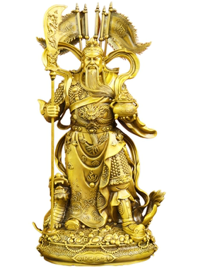 黄铜关帝关羽立刀关二爷武财神像