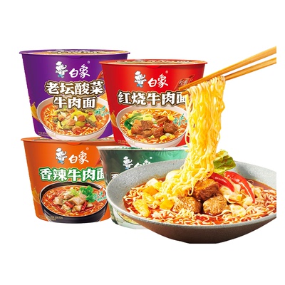 白象方便面桶装红烧牛肉