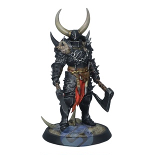 奇幻战棋暗黑士兵(双斧站姿)微缩手办白膜75mm