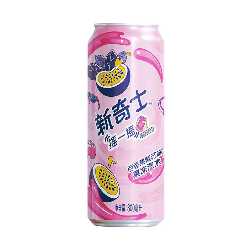 屈臣氏新奇士百香果紫苏果冻汽水300ml/6罐装橙汁咸柠檬饮料整箱