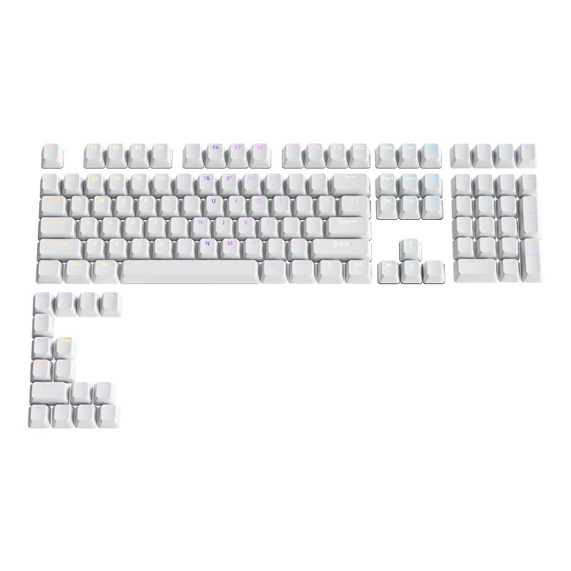 纯白正刻PBT透光原厂高度键盘键帽68/75/87/98/108键狼蛛f87pro