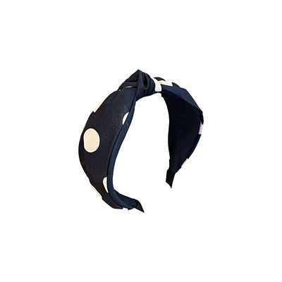 复古大波点布艺发箍高级感百搭宽边气质发捆优雅洗脸防滑压发头箍