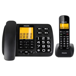 飞利浦无绳电话机家用无线子母机固定电话座机办公室固话一拖一二