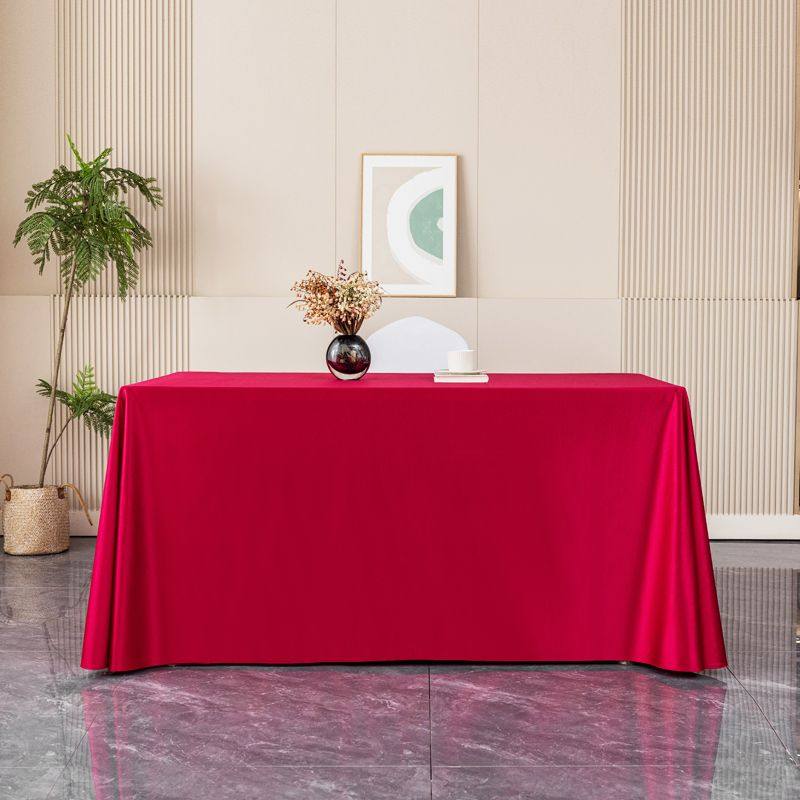 定制桌布轻奢高级生日灰色甜品餐桌布置白色长方形感台会议桌台