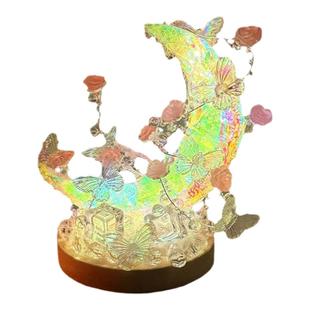 水月蝴蝶小夜灯手工diy材料包送女友闺蜜情侣创意生日礼物月亮灯