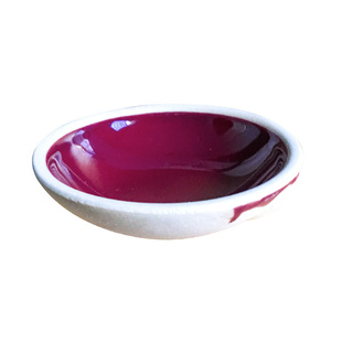 太极殿陶瓷油灯供佛灯朱红酥油灯灯盏复古家用珠红长明灯油碟烛台