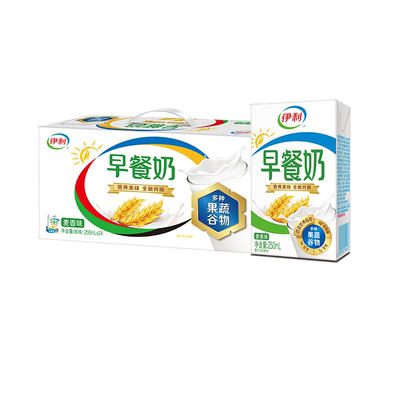 伊利学生营养成人麦香味早餐奶