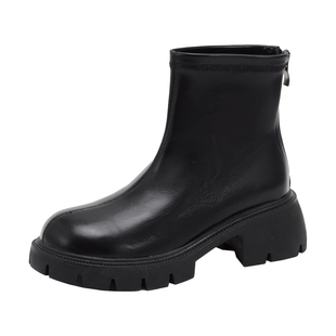 小码马丁靴女313233短靴厚底新款秋冬32后拉链小个子靴子增高加绒