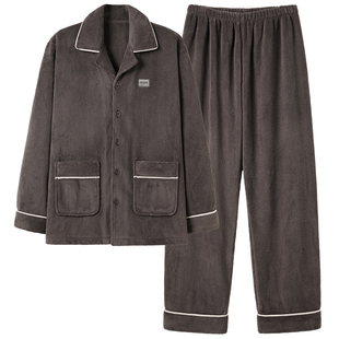 芬腾可安男士睡衣男款冬季珊瑚绒加厚大码帅气家居服冬天2026新款