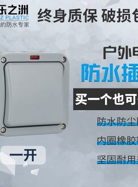 户外防水开关20A欧规溅公园泳池防防水防开关IP65暴雨墙壁开关