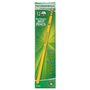 现货包邮 美国新款DIXON Ticonderoga西达木黄杆橡皮头HB铅笔小学生用橡皮头铅笔儿童学生铅笔 24支装