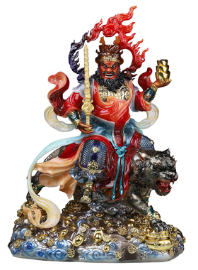 武财神赵公明神像玉石摆件家用