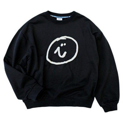 iaiammo丨25AW 设计笑脸LOGO起泡印男女中大儿童装 卫衣长裤套装