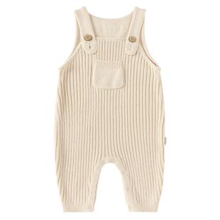 babylove婴儿背带裤秋冬款毛线裤子宝宝纯色针织裤拜年保暖连体裤