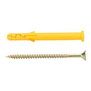 小黄鱼塑料尼龙膨胀管十字沉头自攻木螺丝钉胶塞镀锌装修6/8/10mm