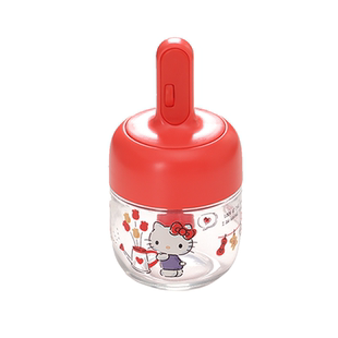 三丽鸥玻璃调味料罐盒厨房可伸缩勺盖一体防潮控量放味精盐罐套装