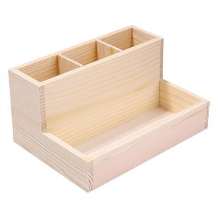 日式原木美甲工具收纳盒桌面整理棉片笔刷双层收纳盒子网红新款