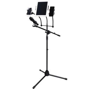 帕比度加重麦克风支架三脚落地式主播防踩话筒支架平板手机架麦架