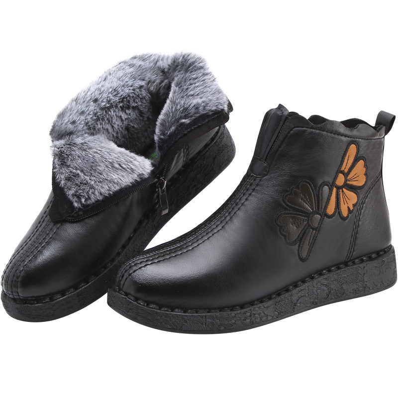 老北京布鞋女棉鞋冬季加绒加厚保暖防滑奶奶老人鞋中老年人妈妈鞋