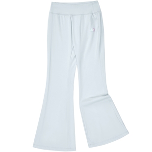 斯凯奇outlets童装女童休闲裤子儿童春秋新款针织运动喇叭裤长裤