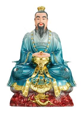 玉清元始天尊彩绘树脂太上老君道德灵宝天尊家用供奉仙家摆件佛像