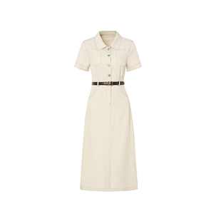 海青蓝 连衣裙夏女2026新款高级度假时尚气质中长款纯色工装裙子