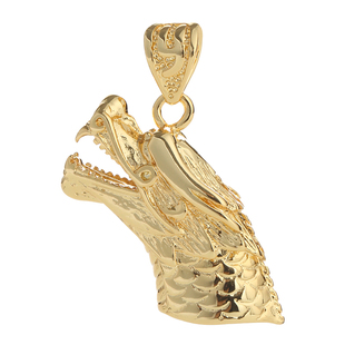 狼牙吊坠扣头牙套真黑狗牙镶嵌保护配饰骨质牙齿防裂空托狗牙项链