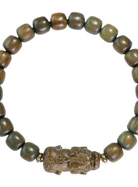 绿檀木貔貅手串盘玩男女盘串