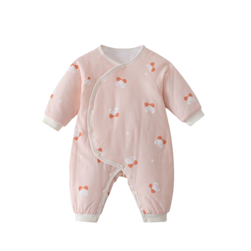 【撤柜专区】品牌专柜 婴儿衣服冬季夹棉连体衣满月宝宝双层护肚