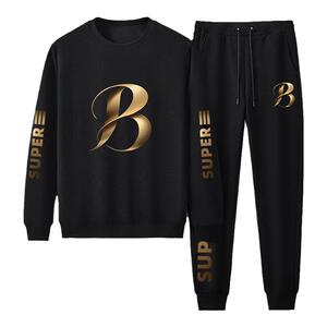 2025传奇保罗秋冬新款两件套高端男士卫衣休闲运动套装黑色潮流