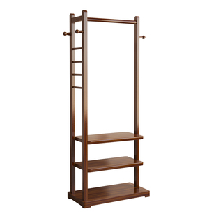 卧室落地衣帽架不占空间实木置物架家用立式衣架房间床边挂衣服架