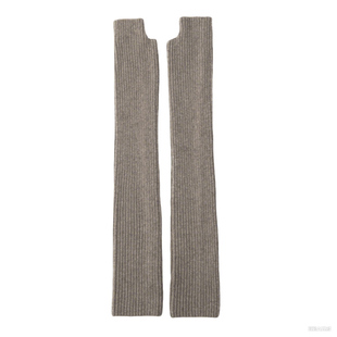 100%纯山羊绒手套女士加长护肘漏指半指纯色针织保暖防寒手套