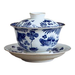 景德镇官方陶瓷釉中彩青花喝茶茶具套装家用中式品茗泡茶专用送礼