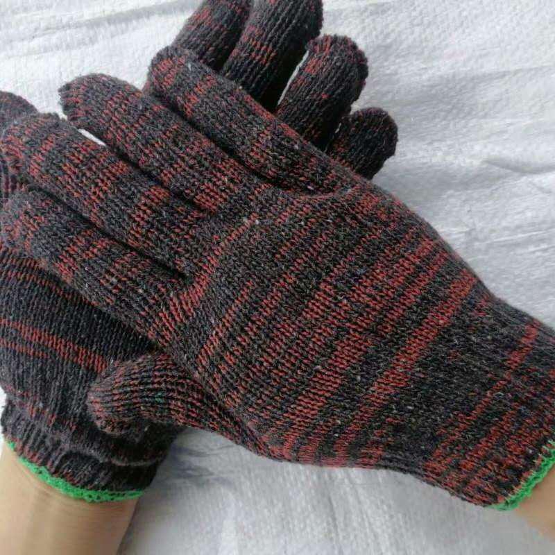 整袋工作防护包邮棉纱劳保机修模具男工线红花色耐磨劳保手套