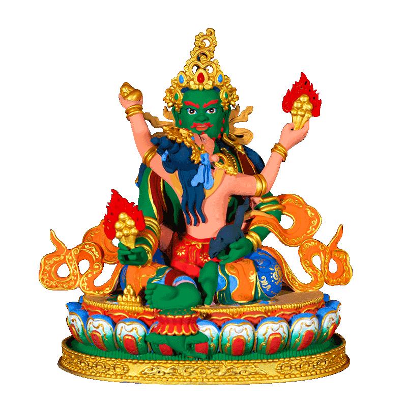 彩绘七寸红财神装饰摆件