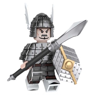 迪库百战精兵积木人仔三国小侠武将虎豹骑士兵古代军事拼插玩具男