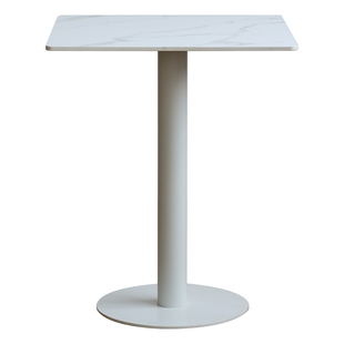 北欧白色岩板方桌简约奶茶店咖啡桌接待洽谈桌阳台郁金香烤漆桌子