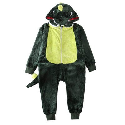 珊瑚绒恐龙男孩冬季加厚连体睡衣